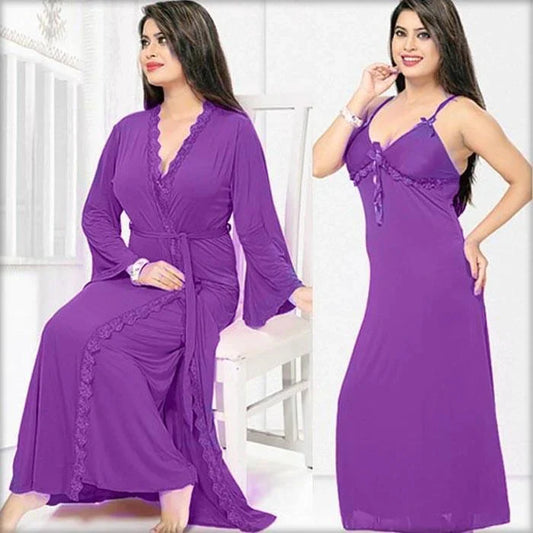 Purple Flourish Nighty wear