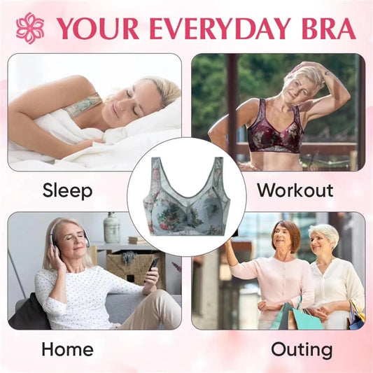 Ice Cooling Silk Bras, Ultra-thin Seamless Cooling Bra, Comfortable Bra